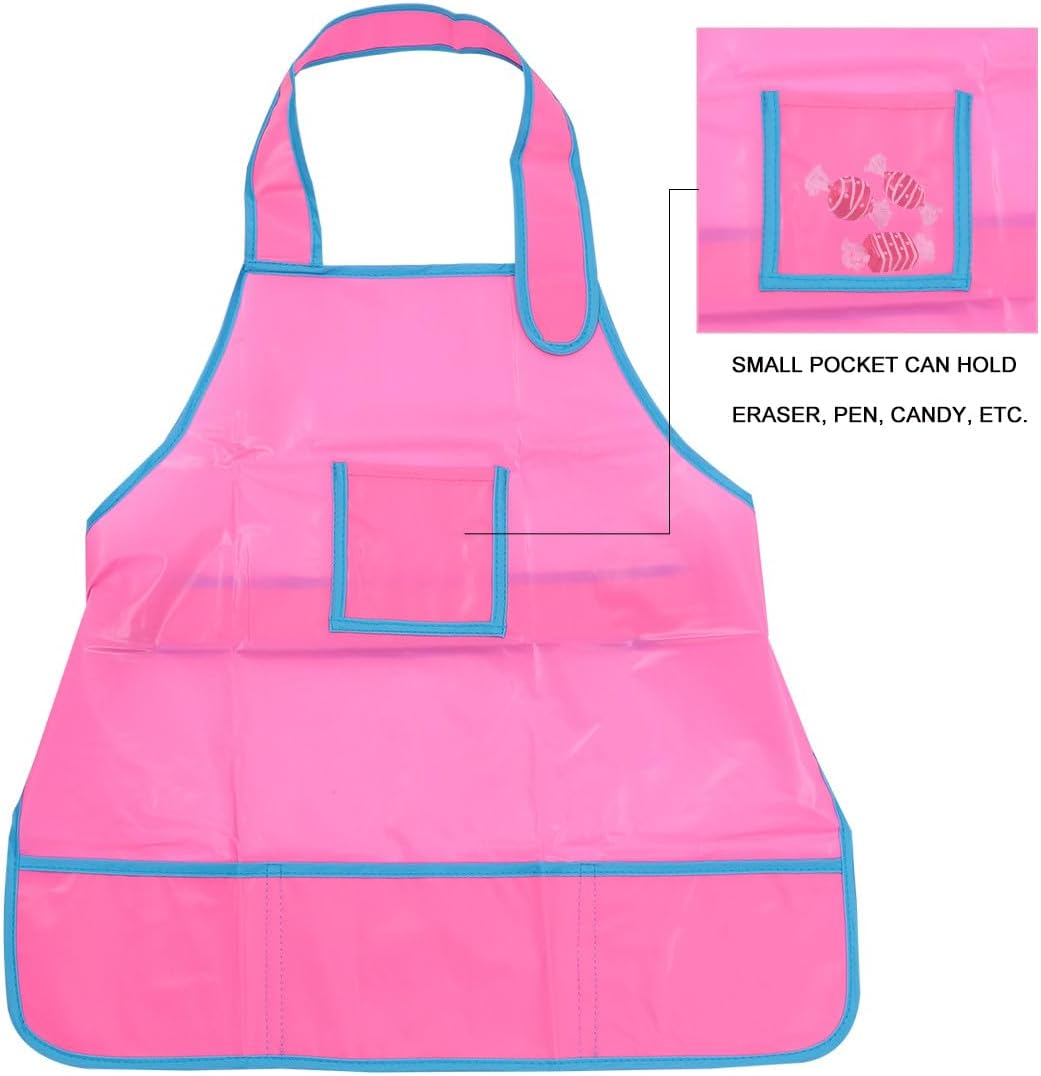 Painting Apron and Smock for Pink Sleeveless Art Apron for Boys and Waterproof Suitable for Painting Drawing and Baking Activities