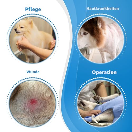 Halskrause Hund Weich, Schutzkragen Leckschutz Hund, Atmungsaktive Hunde Halskrause, Einstellbarer Hundekragen Leckschutz, Leicht Halskrausen für Hunde, Haustier Elisabethanischer(Size 1, Blue)