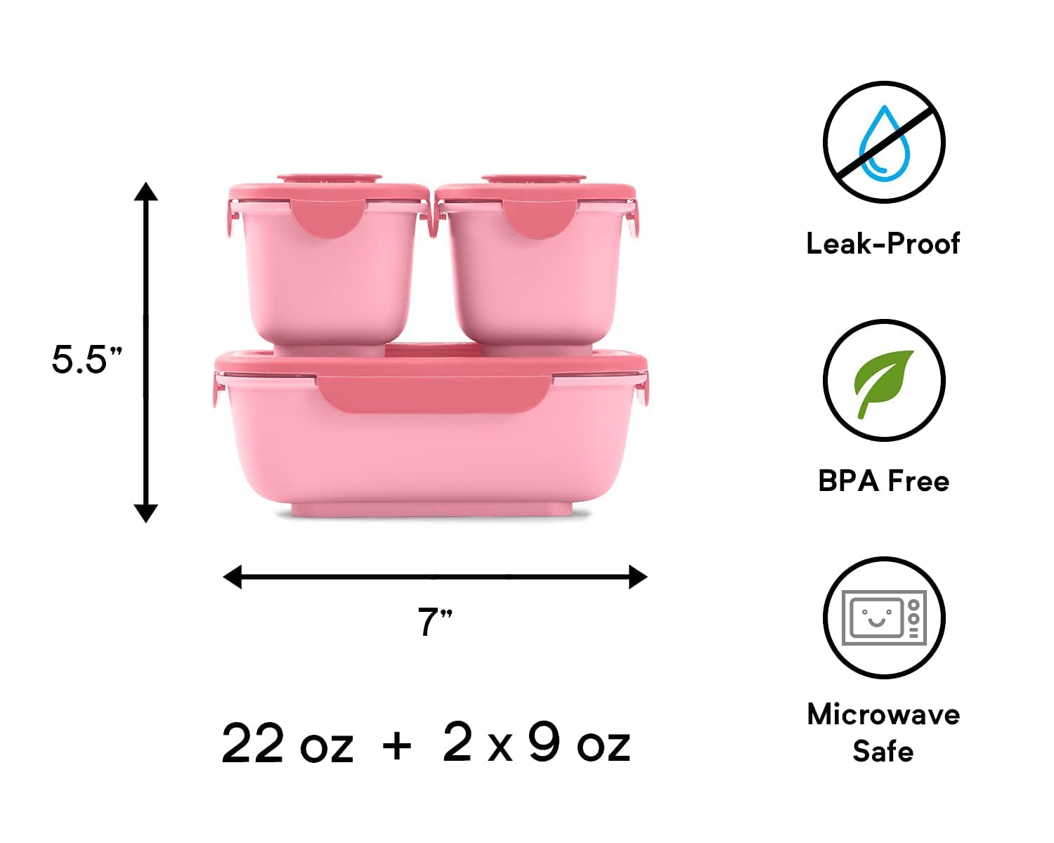 OmieBox OmieGo Connecting Bento Box Food Storage Containers Snack
