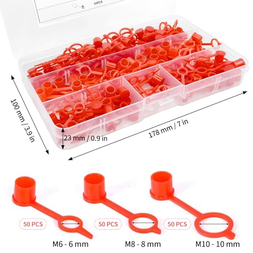 Alethron 150 Stück Schmiernippel Schutzkappe Schmiernippel Sortiment M6 M8 M10 Schutzkappen für Schmiernippel mit Aufbewahrungsbox Schmiernippelkappe für Die Meisten Auto Motorrad