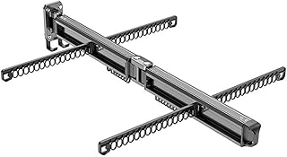 Wall Mounted Folding Wing Drying Rack, Aluminum Alloy Collapsible Clothes Drying Rack 16+45 Hooks Save Space Laundry Rack For Indoor Balcony (Color : Black) - Produto 7 mais recomendado com 0 estrelas