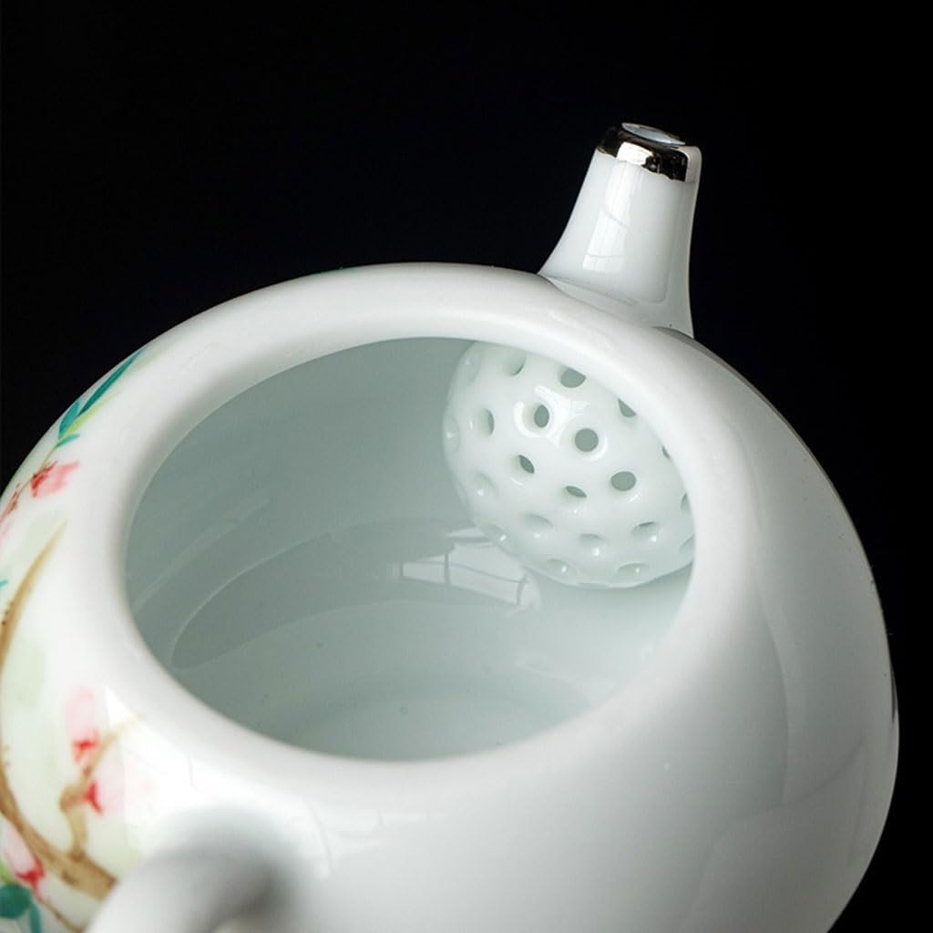 Ceramic Teapot Ceramic Hand-painted Peach Blossom Teapot, Household Kung Fu Tea Set Teapot, Single Teapot With Filter Tea Pot Ceramic