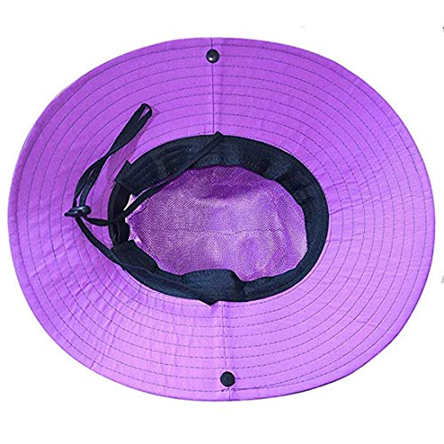 Duakrs Premium Outdoor UPF 50+ Wide Brim Sun Hat Waterproof UV Protection Bucket Mesh Boonie Hat Adjustable Fishing Cap for Men Women and Children … Purple - image 4