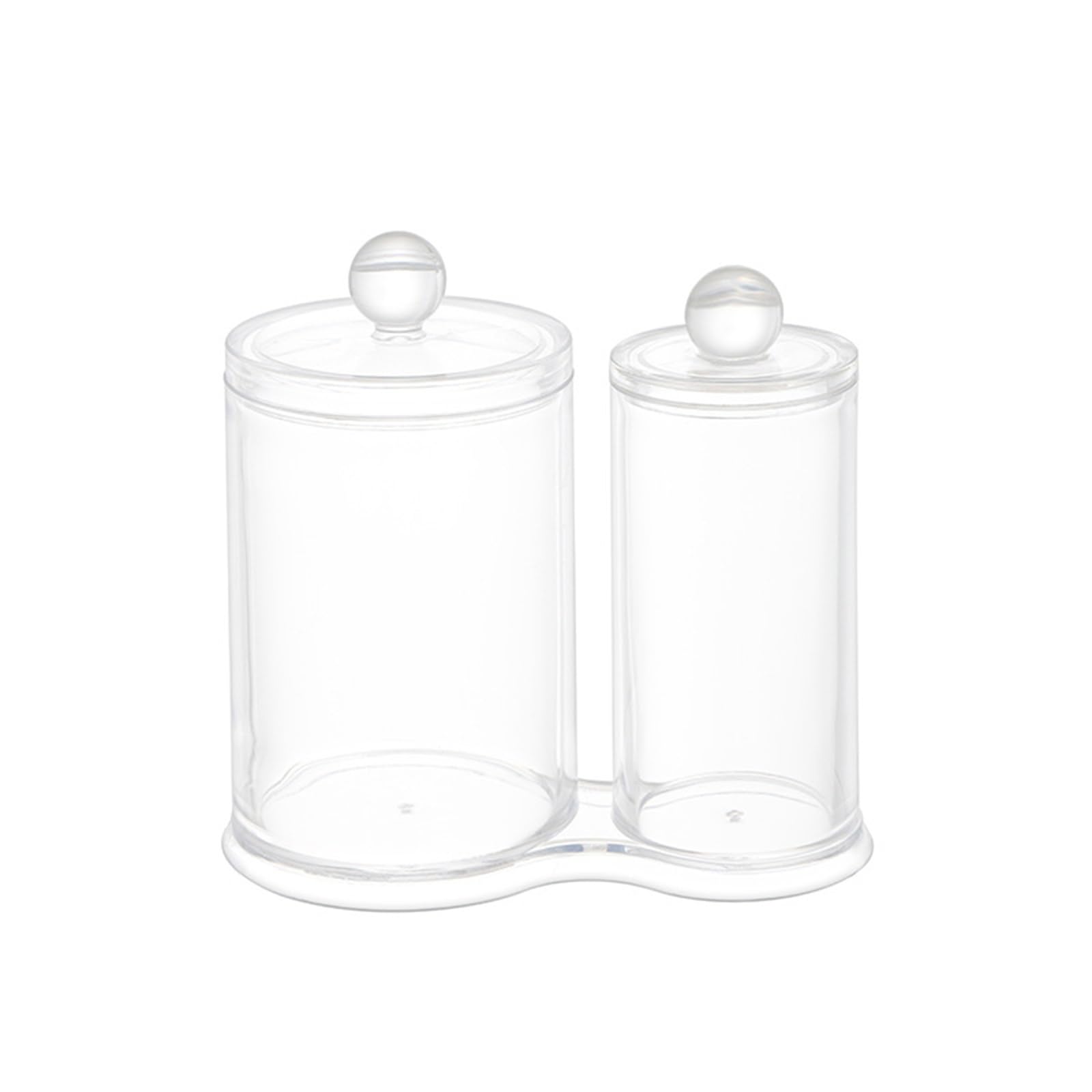 Ywluuoo Multicolor Clear Acrylic Bathroom Organizers Jars Vanity Storage Jars For Cotton Swabs Makeup Supplies And Small Essential Storage Acrylic Qtip Holder Dispenser Small Container For Cotton Balls Swab Dispenser