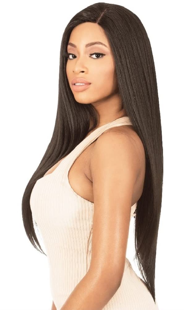 Chade28" Human Hair Blended Straight Style Hand-tied Deep i Part Lace Wig - MLiH103 (DYX/COOL SILVER)