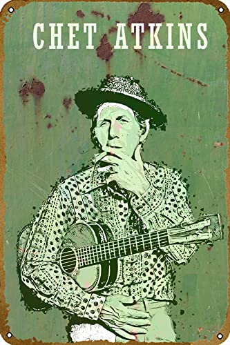 CHET ATKINS 1 - Póster musical retro de metal vintage de 30,5 x 20,3 cm, decoración de pared para bar, club, hombre, cueva