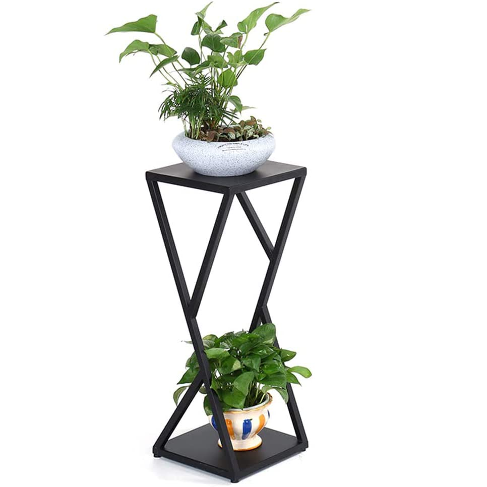 Support de Fleurs en Fer Noir Structure Échafaudage Robuste de 80 cm