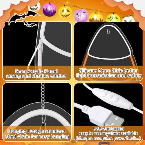 Image of Rossesay Thanksgiving Candy Corn Neon Sign for Wall Neon Light up Sign for Thanksgiving Day Dimmable LED Neon Lights Hanging Neon Sign for Home Bar Stores Window Porch Front Door Thanksgiving Decor