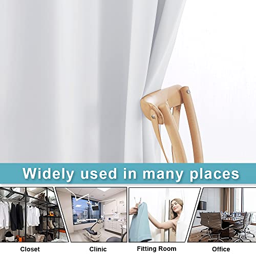 Image of RYB HOME White Separation Room Divider Heavy Duty Share Space Decorative Partition Drapes for Patio /Living Room /Sliding Door /Clinic /Hospital, W 15 x L 8 ft, Greyish White, 1 Panel