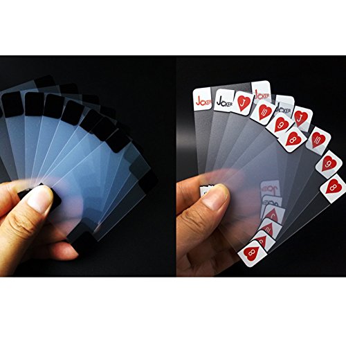 UHBGT 54Pcs/Deck Waterproof Transparent Clear Plastic PVC Poker