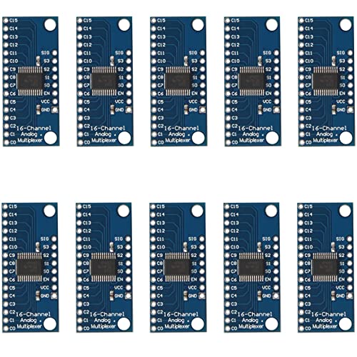 Pasuihcay 10Pcs 16CH Analogue Multiplexer Module 74HC4067 CD74HC4067 Precise Module Digital Multiplexer MUX Breakout Board, blue