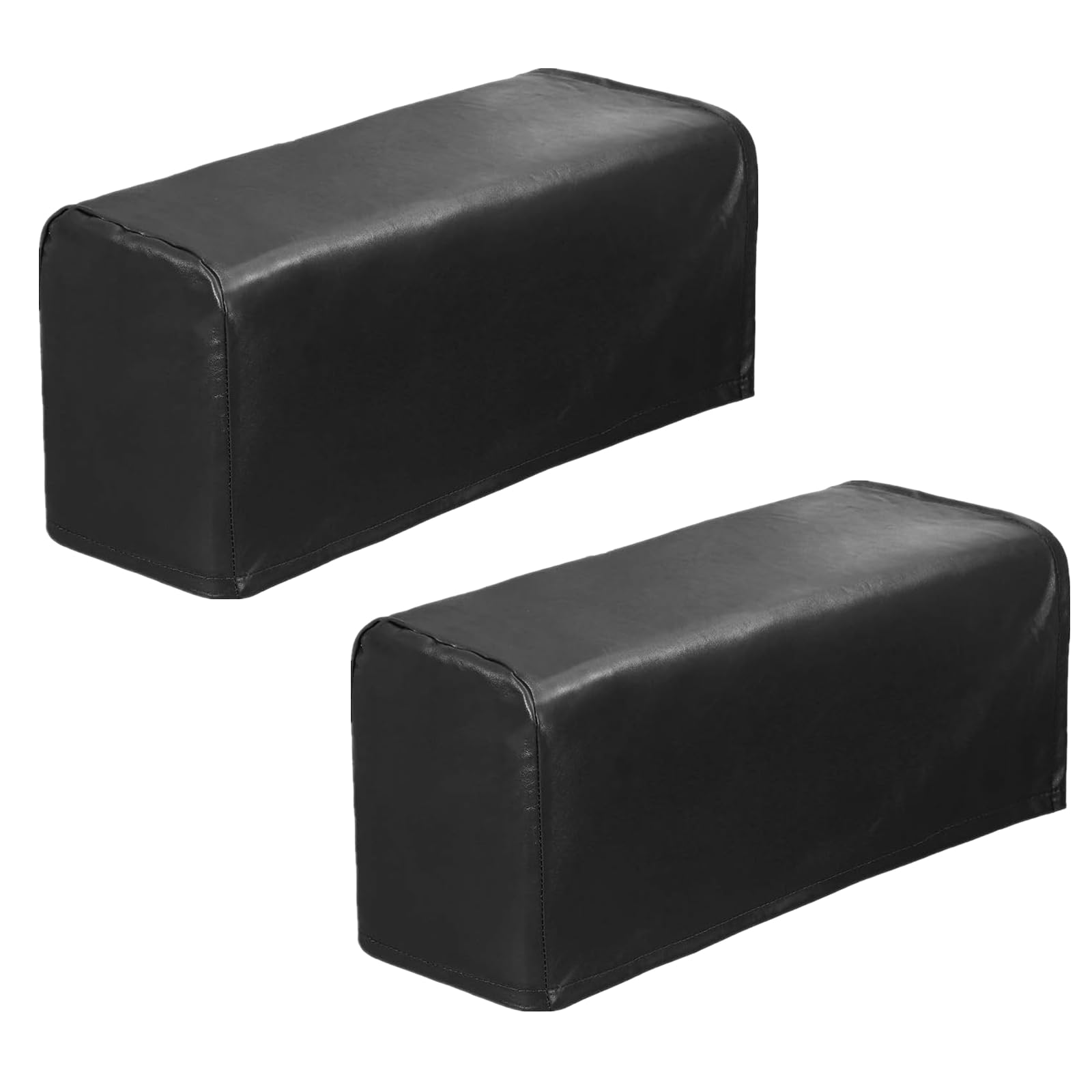 Set of 2 PU Leather Sofa Armrest Cover Anti-Slip Waterproof Furniture Armrest Protector Armchair Slipcovers for Recliner Sofa Chairs (Black)