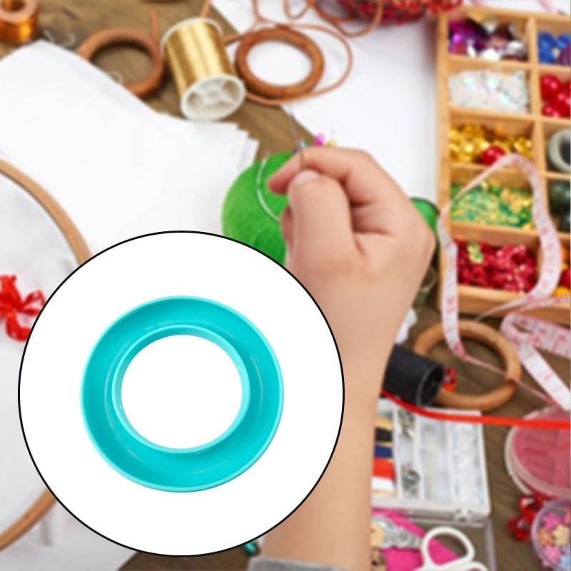 Image of 4-Pack Rubber Bobbin Holders - Round Sewing Thread Organizer for Metal & Plastic Machine Bobbins, Includes 4 Colorful Spool Holders (Blue, Purple, Turquoise, Rose Red)