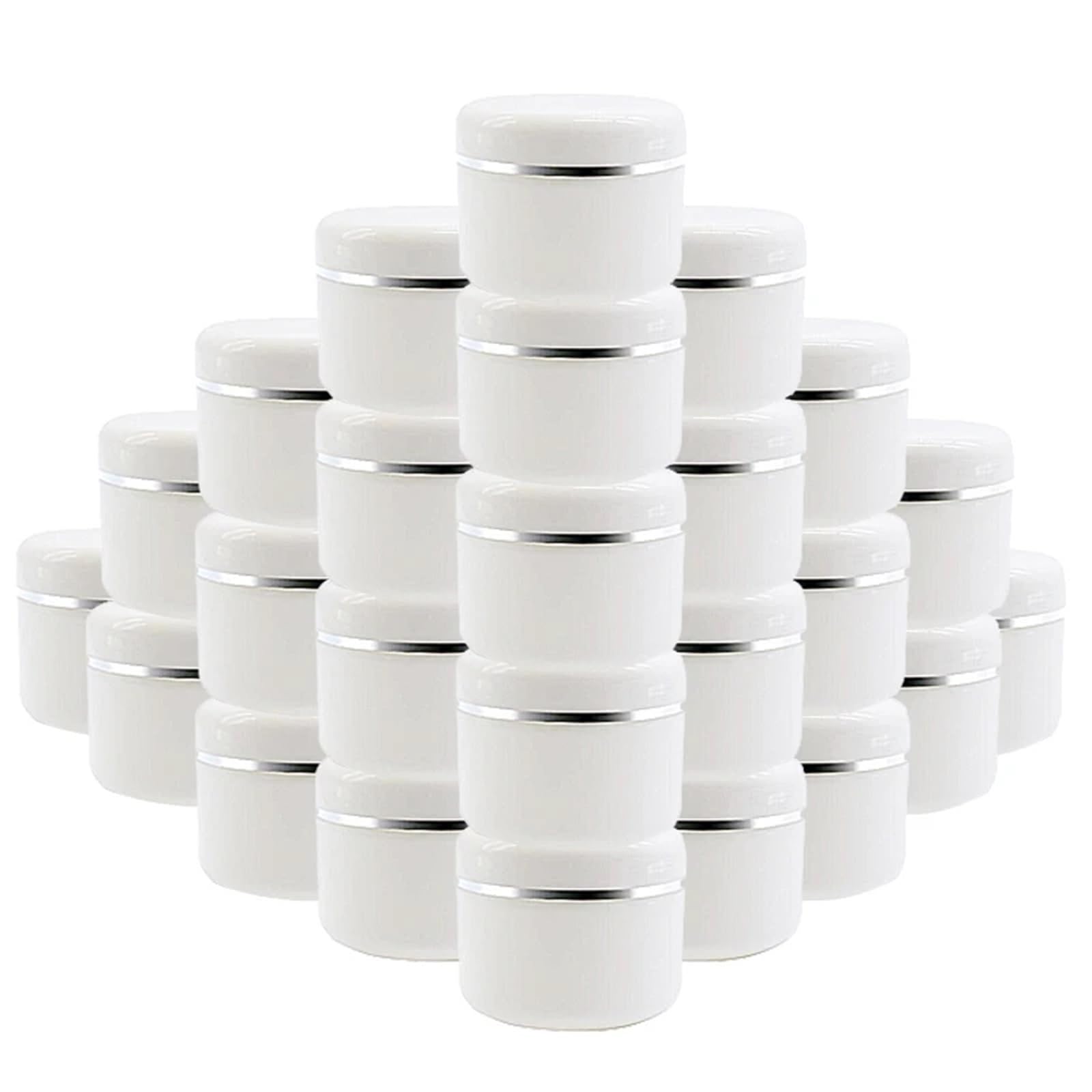 Kosmetiktiegel 20 stücke 10g 20g 30g 50g 100g Creme Jar Weiß Kunststoff Kosmetische Gläser Probe Flaschen Kosmetik Box Leere Make-Up Jar Topf for Reise FüR Lotion, Lippenbalsam, Creme(20ml)
