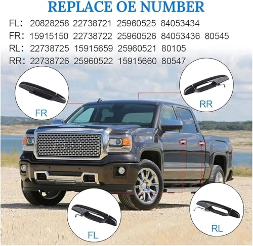 Poignées extérieures de rechange pour Chevy Silverado 2007-2013 - 5