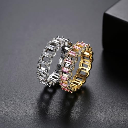 14K Gold Pink Moissanite Wedding Ring, Fashionable Jewelry for Modern Women, Ideal for Wedding and Anniversary4