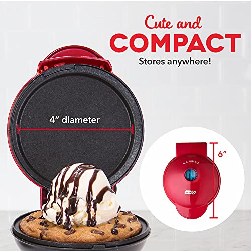 Image of Dash Mini Maker Set - Customized Treat Maker - Supports Multi-Function Cooking - Easy Cleanup and User-Friendly Design - Red - Waffle & Griddle Irons