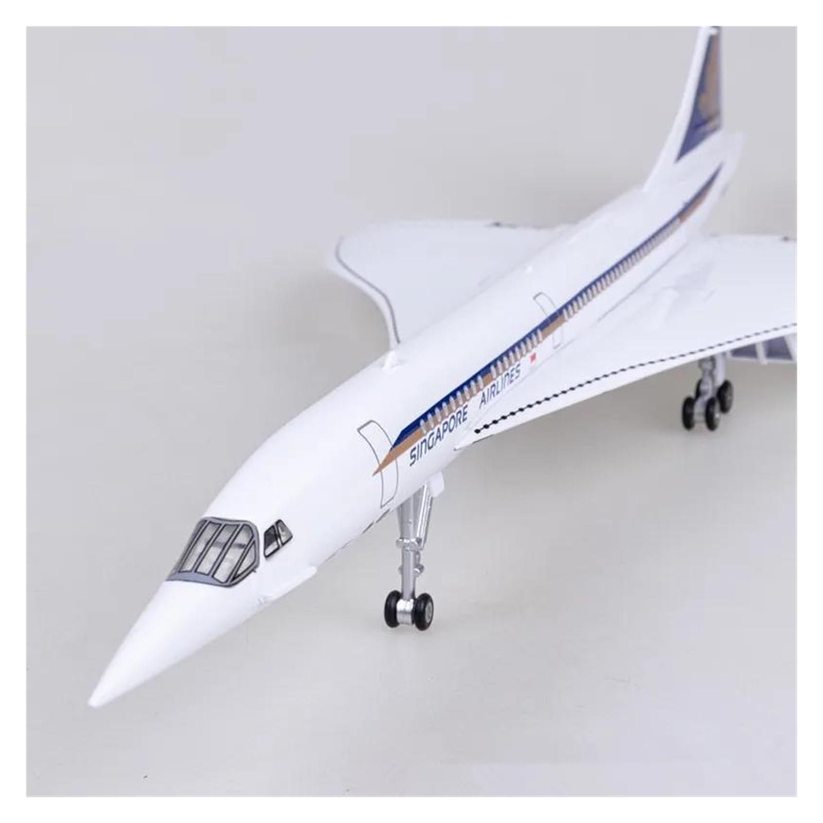 Aerobatic Flugzeug 50 cm Großes Modellflugzeug Der Airlines Concorde Aus Druckgussharz Im Maßstab 1:125 Mit Rädern Und Lichtern, Ausstellungsspielzeug(No Light)