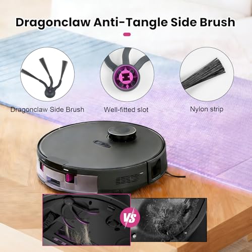 Image of 19 Packs Accessories Kit for Eureka E20 Evo Plus (NOT for E20 Plus) Robot Vacuum Cleaner, 2 Rubber Brushs, 4 HEPA Filters, 6 Mop Pads, 6 Side Brushes, 1 Cleaning Brush