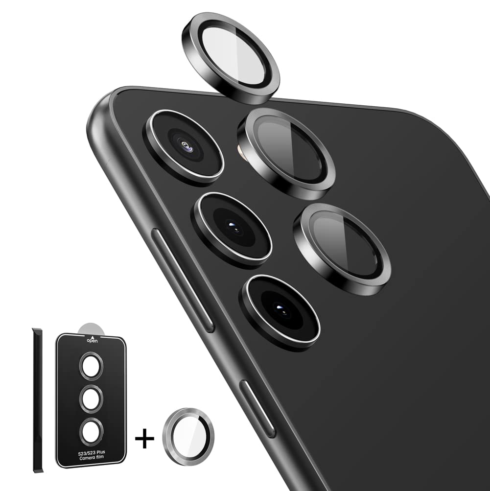 i-Blason Camera Lens Protector for Samsung Galaxy S23 & S23 Plus, [9H Tempered Glass] Ultra-Thin Anti-Scratch Glass Camera Cover [Includes Easy Removal Tool] (Graphite)
