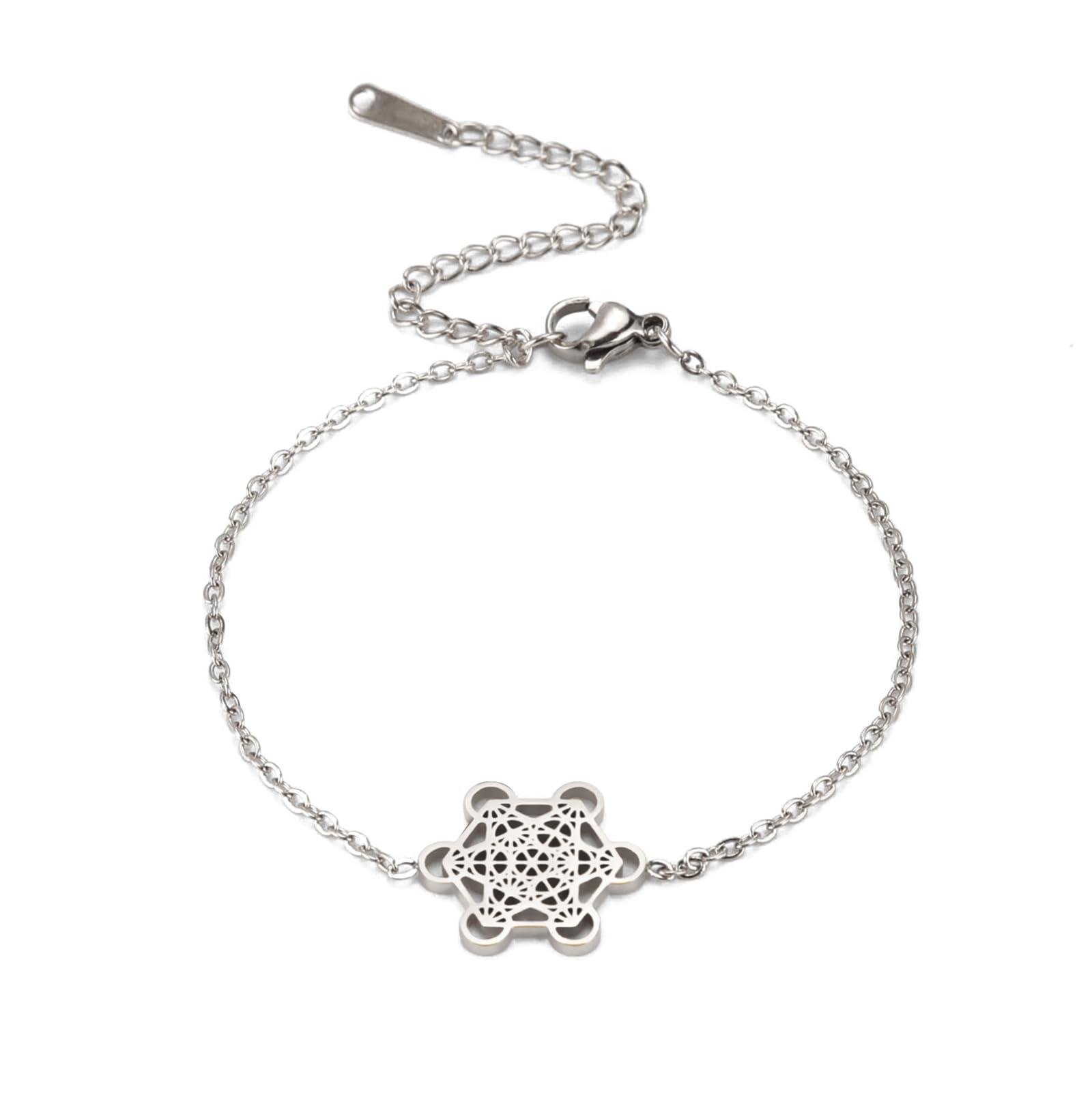 UNIFT Metatron’s Cube Bracelet for Women Men Stainless Steel Archangel Metatron Cube Bracelet Sacred Geometry Talisman Jewelry
