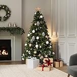 CHARLES BENTLEY Christmas Tree, Luxury, 8ft, Faux, Nordic Spruce, Hinged Christmas Tree, Quick Easy Assembly, 61 Inch Wide, Realistic Fir, Pine, Xmas Decoration, Artificial, 3.7k Branch Tips, Tall