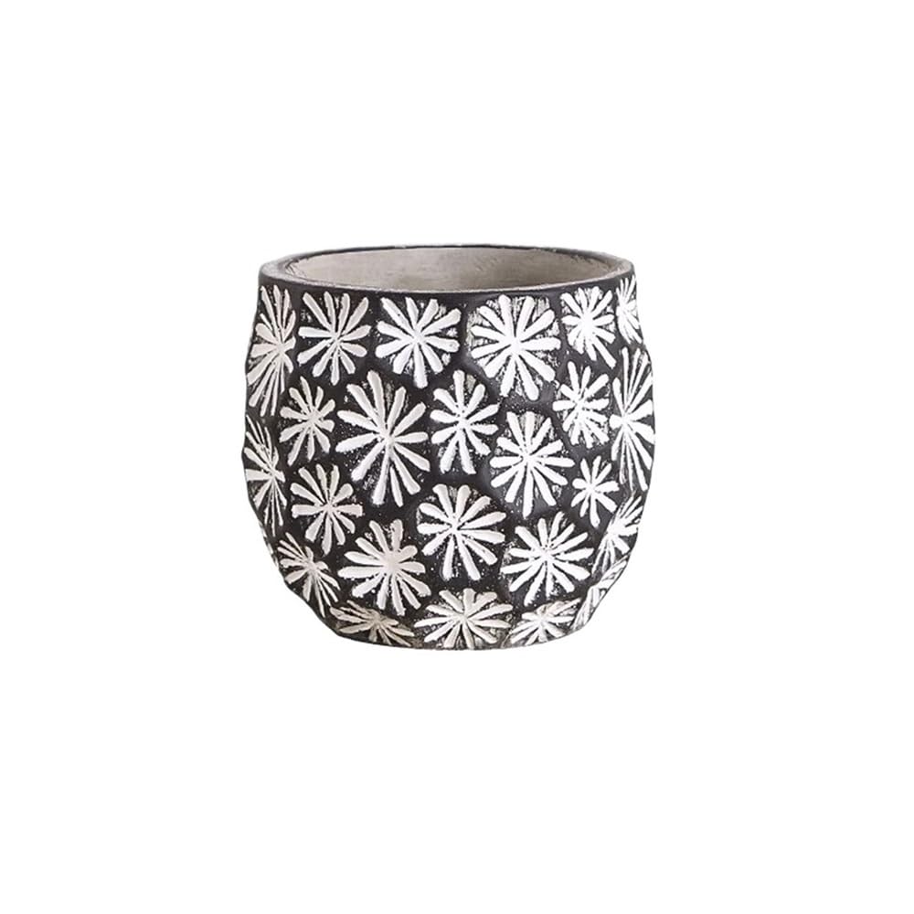 Xbgfdysd One Color 4.3Inch Plant Pot For Plants, Succulent Planter With Embossed Design, Vintage Concrete Flowerpots With Drainage Hole Pots For Plants