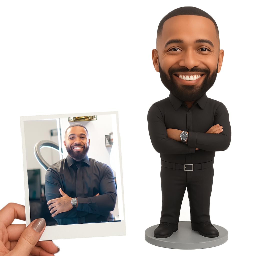 Figurine De Bobbleheads Personnalisée Faite à La Main Pour Père, Mère, Noël, Saint-Valentin, Fête D'anniversaire, Mariage (1 Personne