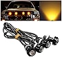 Aeobell 4pc LED Amber Grille Lighting Kit, Universal Fit Truck SUV Ford SVT Raptor Style