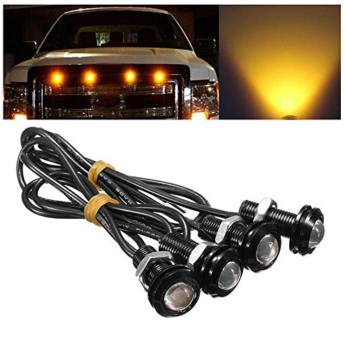 Aeobell 4pc LED Amber Grille Lighting Kit, Universal Fit Truck SUV Ford SVT Raptor Style