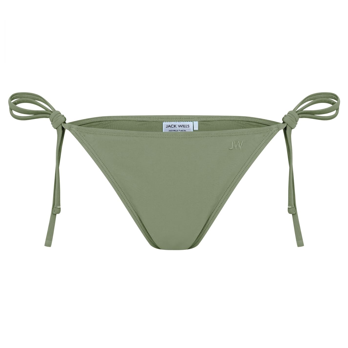Jack Wills Women's Embroidered Tie Side Bikini Bottoms - Kharki - 8 (XS)
