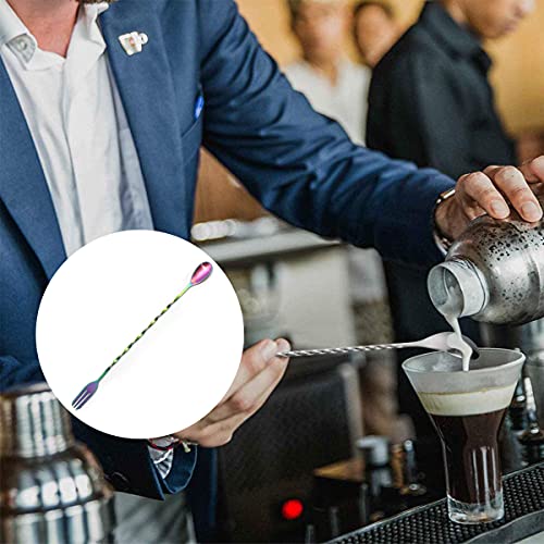 YFaith Barlepel, 2 stuks, spiraalvormige roerlepel, cocktail roerlepel, spiraalgreep, kan worden gebruikt voor… - Image 4