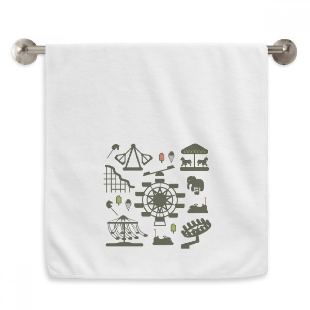 Serviette débarbouillette moelleuse blanche et absorbante imprimé parc vert