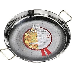 La Ideal Paella sartén de acero inoxidable, plata, 24 cm, 1 unidad
