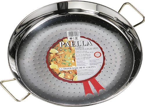 La Ideal padella per paella, in acciaio INOX, argento, 24 cm