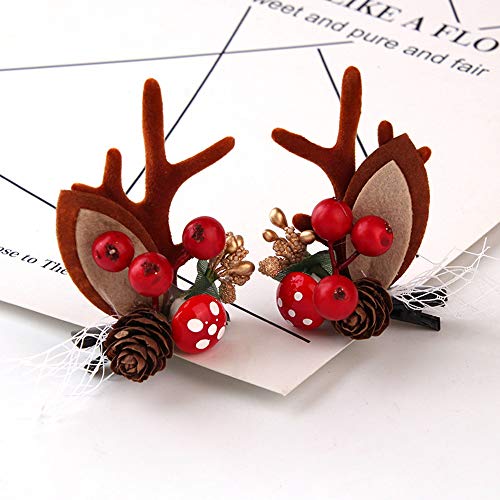 Eastdall Feliz Natal grampos de cabelo crianças meninas adorável alce chifre santa esquilo cereja pe