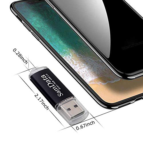 Image of SamData USB Flash Drives 8GB 1 Pack USB 2.0 Thumb Drives Memory Stick Data Storage Jump Drive Zip Drive Drive with Led Indicator (Black, 8GB-1Pack)