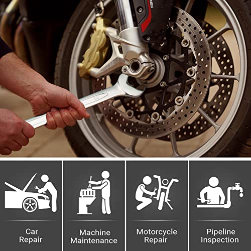 Image of Jetech 38mm Combination Wrench, Metric 12-Point Chrome Vanadium Steel Spanner, Industrial Grade with 15-Degree Offset, Sand Blasted Finish, Heat-Treated Forged Tool