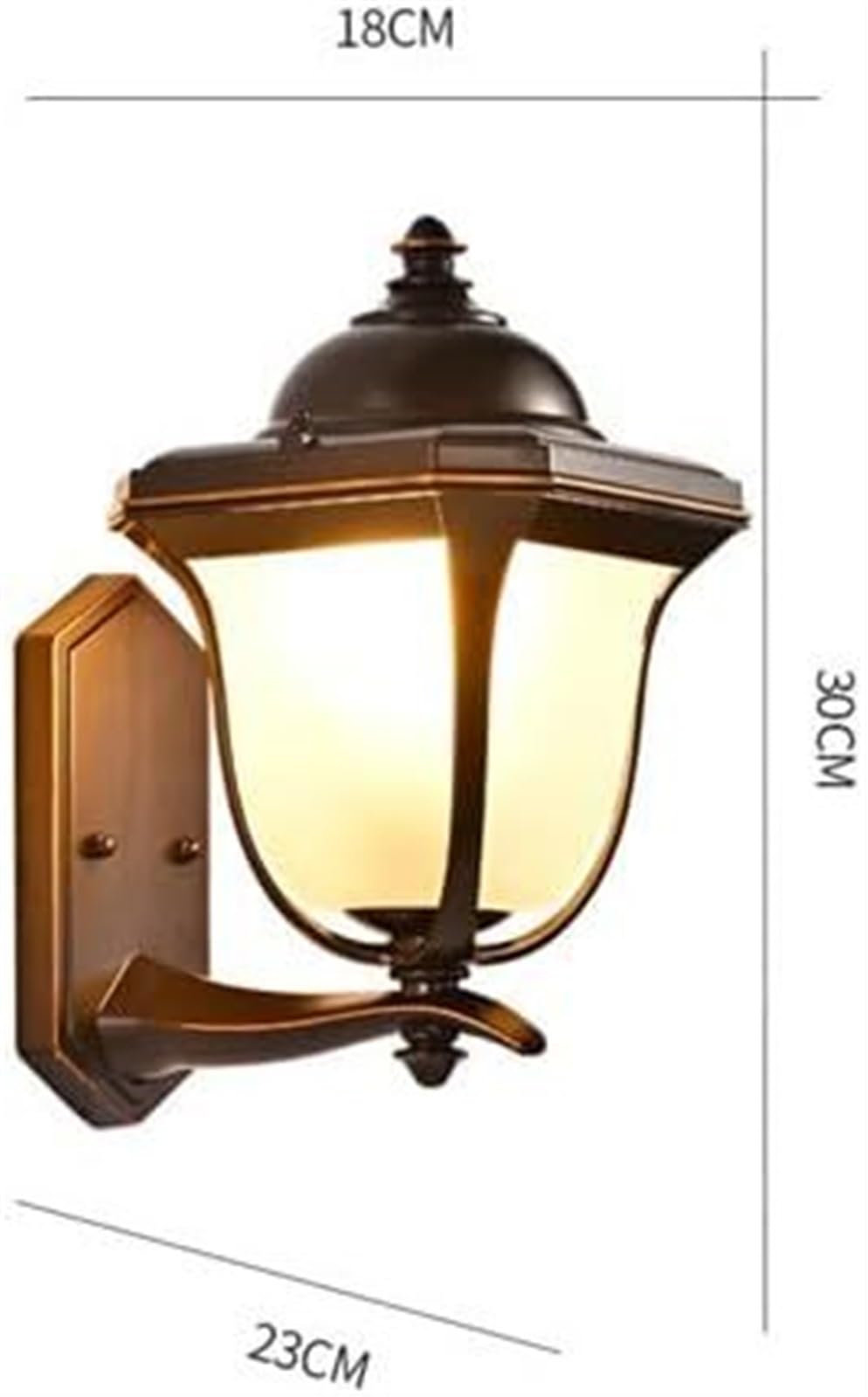 Applique Murale extérieure étanche Style rétro, Lampe Murale d'extérieur avec Abat-Jour en Verre pour Jardin, Porte d'entrée, terrasse, Garage
