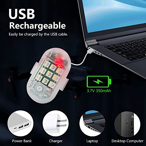 Lecart 6 Pcs Motorcycle Lights Wireless Led Anti-Collision Strobe Light 7 Colors Usb Charging Super Bright Strobe Drone Lights For Night Flying Riding Car Motorcycle Bike Scooter #TOP5