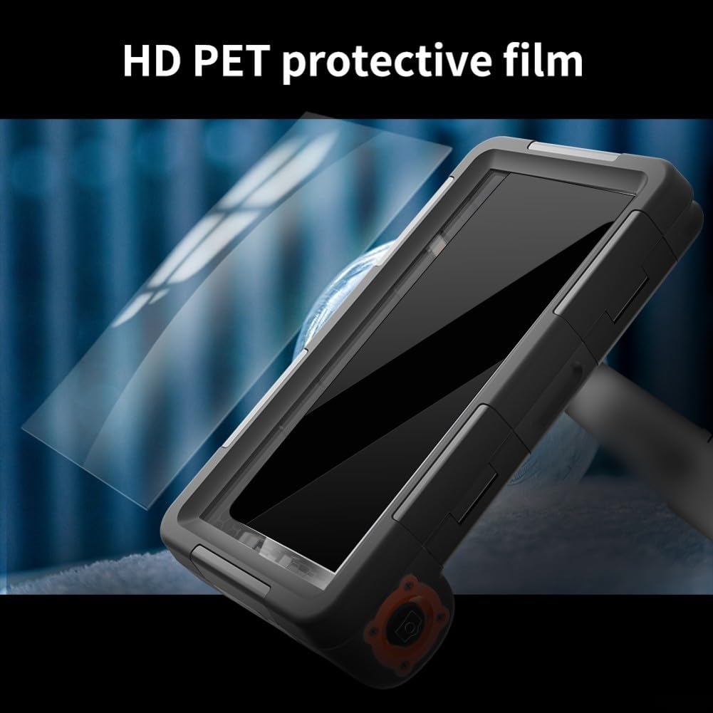 Custodia impermeabile IP68, per snorkeling e immersioni fino a 15 m, copertura subacquea per touch screen con attacco da 1/4, per tutti gli smartphone, TPE+PC+alloggiamento esterno in lega
