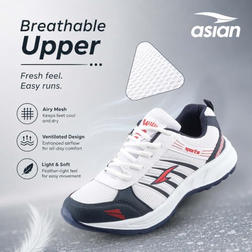Image of ASIAN Wonder-21 Men's Running Shoes | Lace-Up Shoes with Lightweight Mesh Upper | Cushioned Comfort & Durable Grip for Daily Use