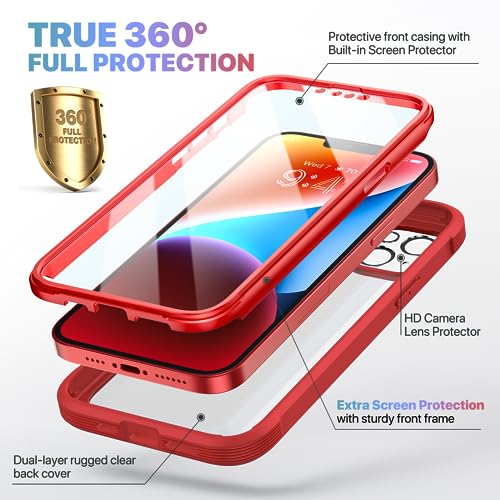 image for Diaclara Designed for iPhone 14 Plus Case, Full Body Rugged Case with 