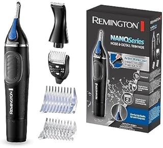 Remington trymer do nosa, uszu i brwi, stalowe ostrza Advanced Steel, trymer liniowy, na baterie 1x AAA, możliwośc mycia pod bieżącą wodą, czarny, Hygiene Clipper Lithium NanoSeries NE3870