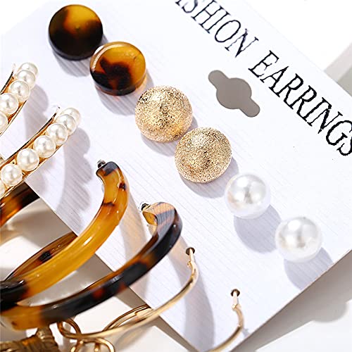 Image of Shining Diva Fashion Stylish Combo Design 6 Pairs Metal Earrings for Women and Girls (F12787er)