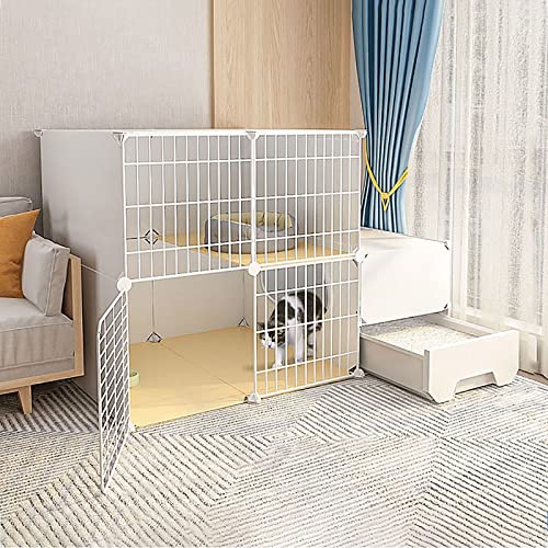Cage métallique pour chat et petits animaux : parc intérieur modulable