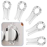 Gas Stove Knob Locks, Baby Proofing Stove Knob Safety Covers, Oven Knob Covers for Child Safety, Stove Guard Clear, Pack of 5, with 1 Extra Piece for Back Up