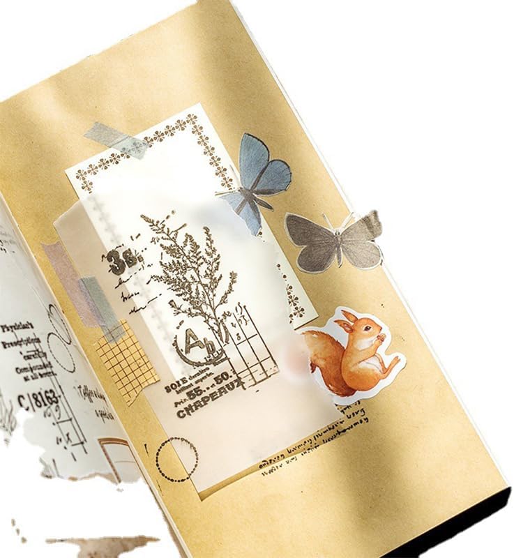 Miniatura 5 de Obujopal - Calcomanías de bosque de otoño, 46 calcomanías de hojas de otoño para álbumes de recortes, diario, portátil, diario basura, decoración de