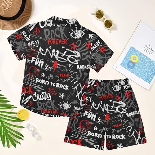Image of visesunny Little Boys Short Sleeve T-Shirt Beach Shirts for kids children Casual Shorts Set Summer Clothes Outfits