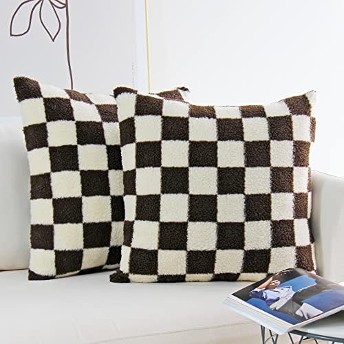 JOJUSIS Decorative Throw Pillow Covers Luxury Style Checkerboard ...